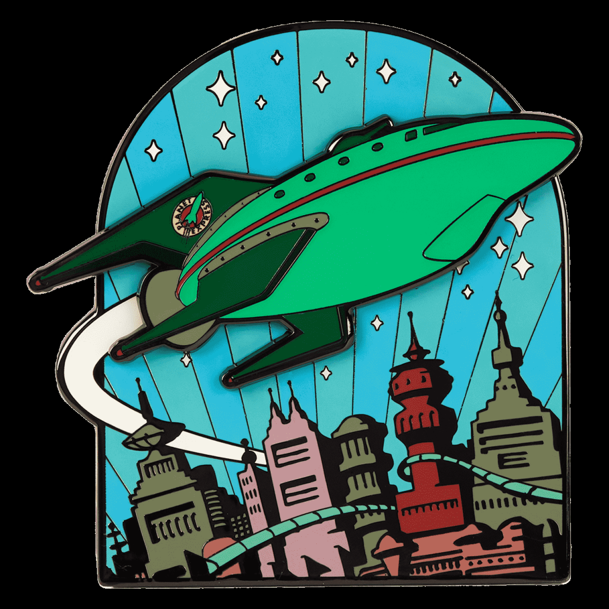 WonderCon Limited Edition Futurama Planet Express Glow 3" Collector Box Sliding Pin - Figurine Pins Futurama - vue 4