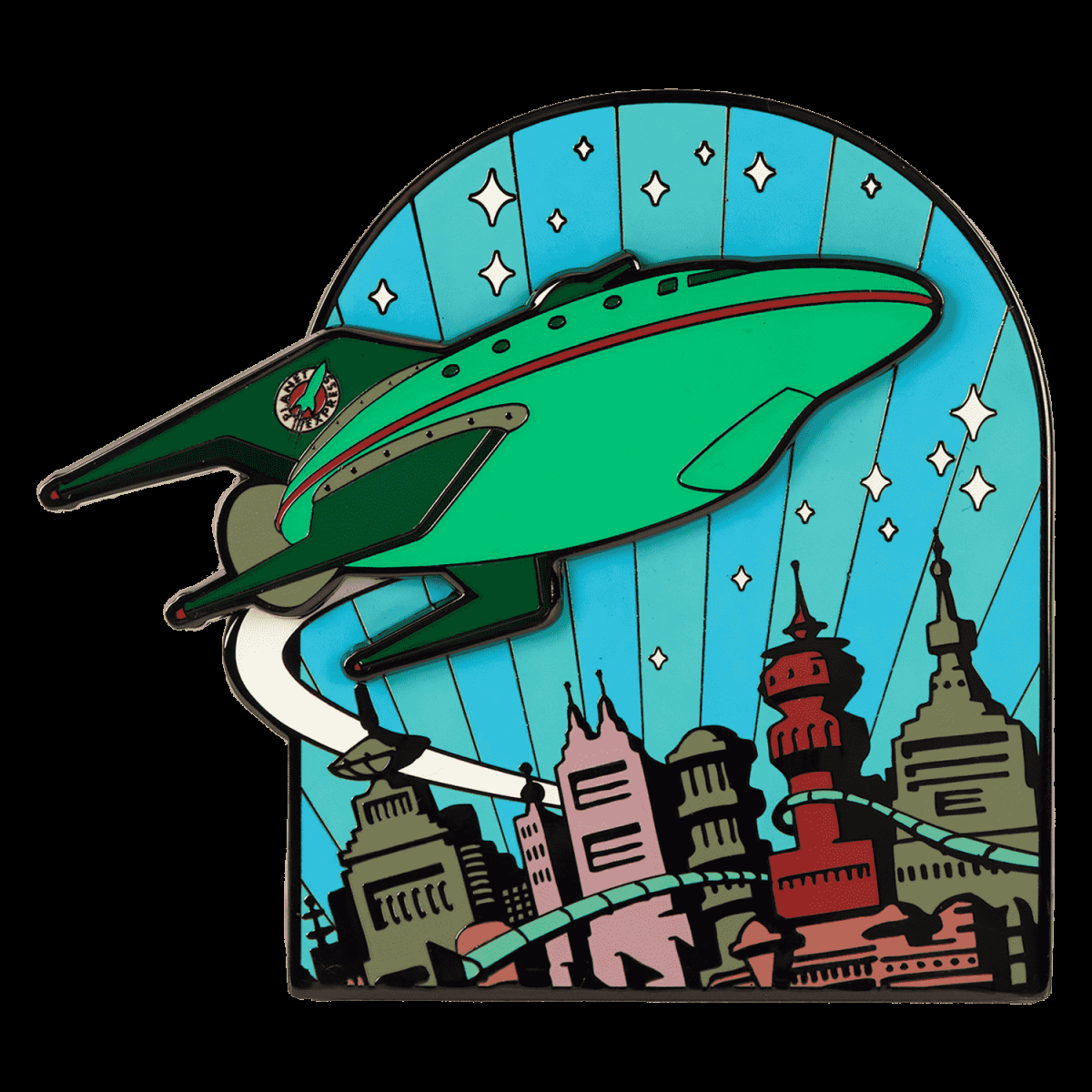 WonderCon Limited Edition Futurama Planet Express Glow 3" Collector Box Sliding Pin - Figurine Pins Futurama - vue 5