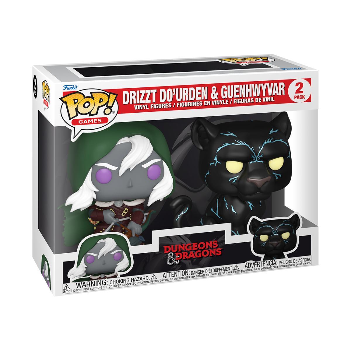 Pop! Drizzt Do???Urden & Guenhwyvar 2-Pack - Figurine Pop! Dungeons & Dragons - vue 2