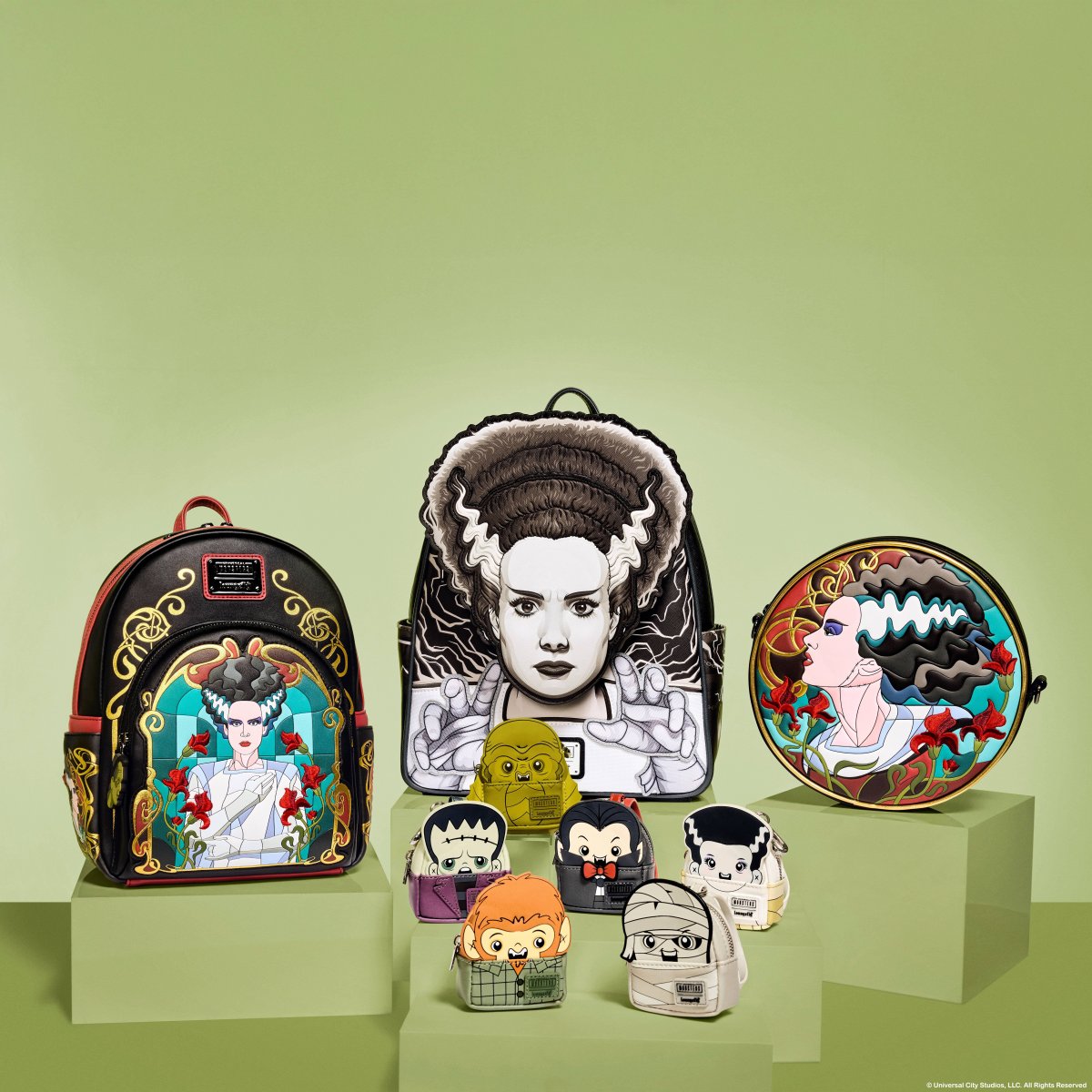 Universal Monsters The Bride Of Frankenstein Stained Glass Mini Backpack - Figurine Bags Universal Monsters - vue 3