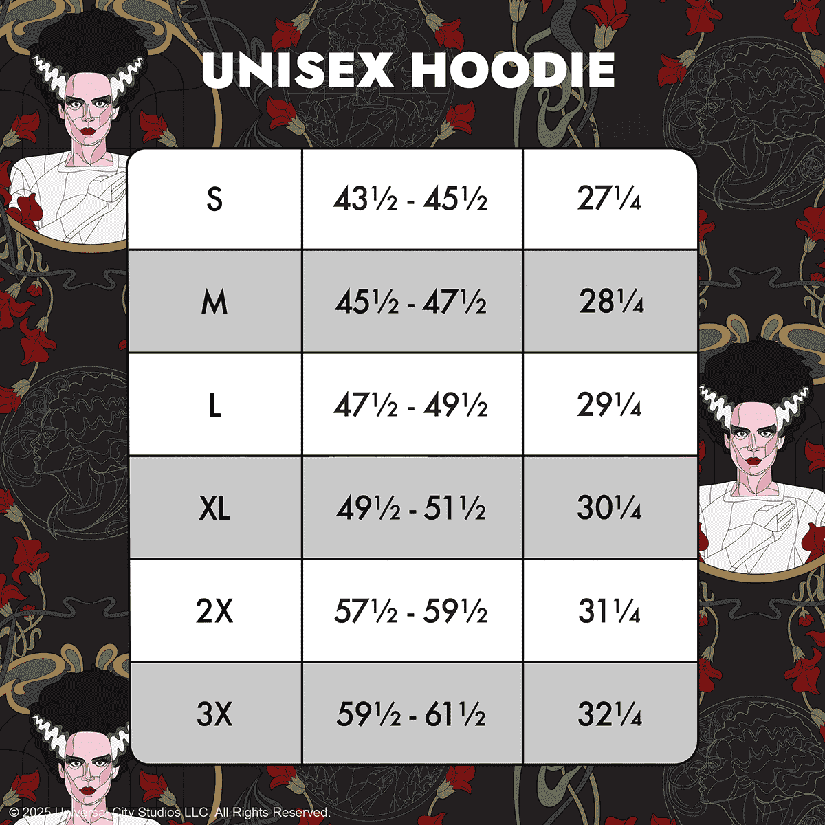 Universal Monsters The Bride Of Frankenstein Unisex Hoodie - Figurine Apparel Universal Monsters - vue 5
