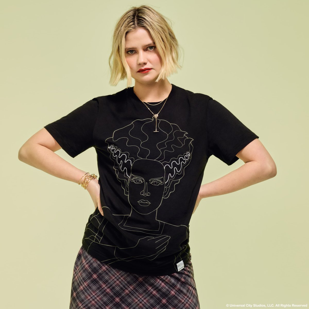 Universal Monsters The Bride Of Frankenstein Unisex Tee - Figurine Apparel Universal Monsters - vue 2