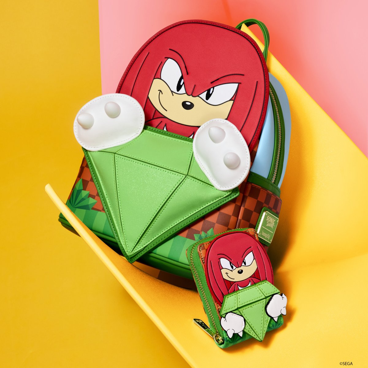 Sonic The Hedgehog Limited Edition Knuckles Emerald Glitter Accordion Wallet - Figurine Wallets Sonic The Hedgehog - vue 3