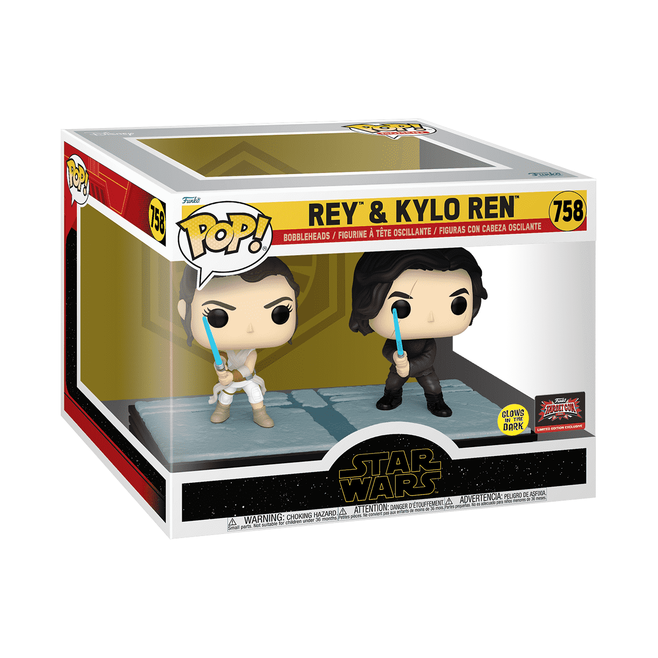 Pop! Moment Rey & Kylo Ren (Glow) - Figurine Pop! Star Wars - vue 2