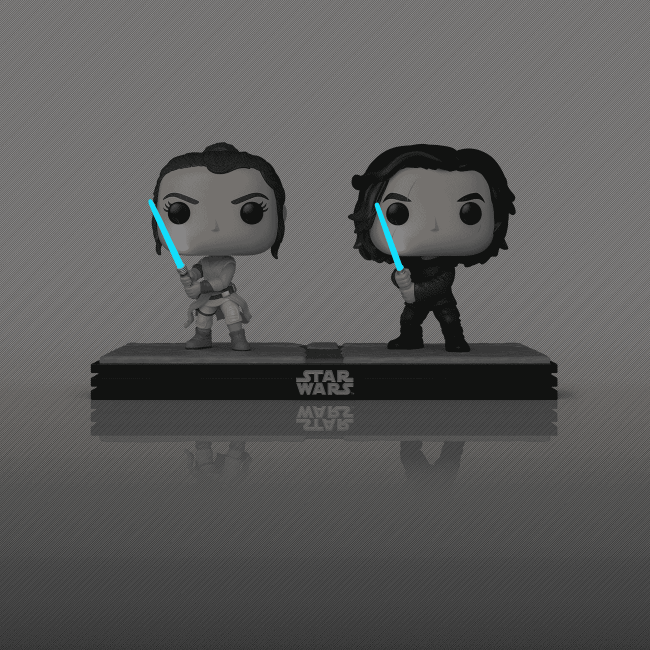 Pop! Moment Rey & Kylo Ren (Glow) - Figurine Pop! Star Wars - vue 3