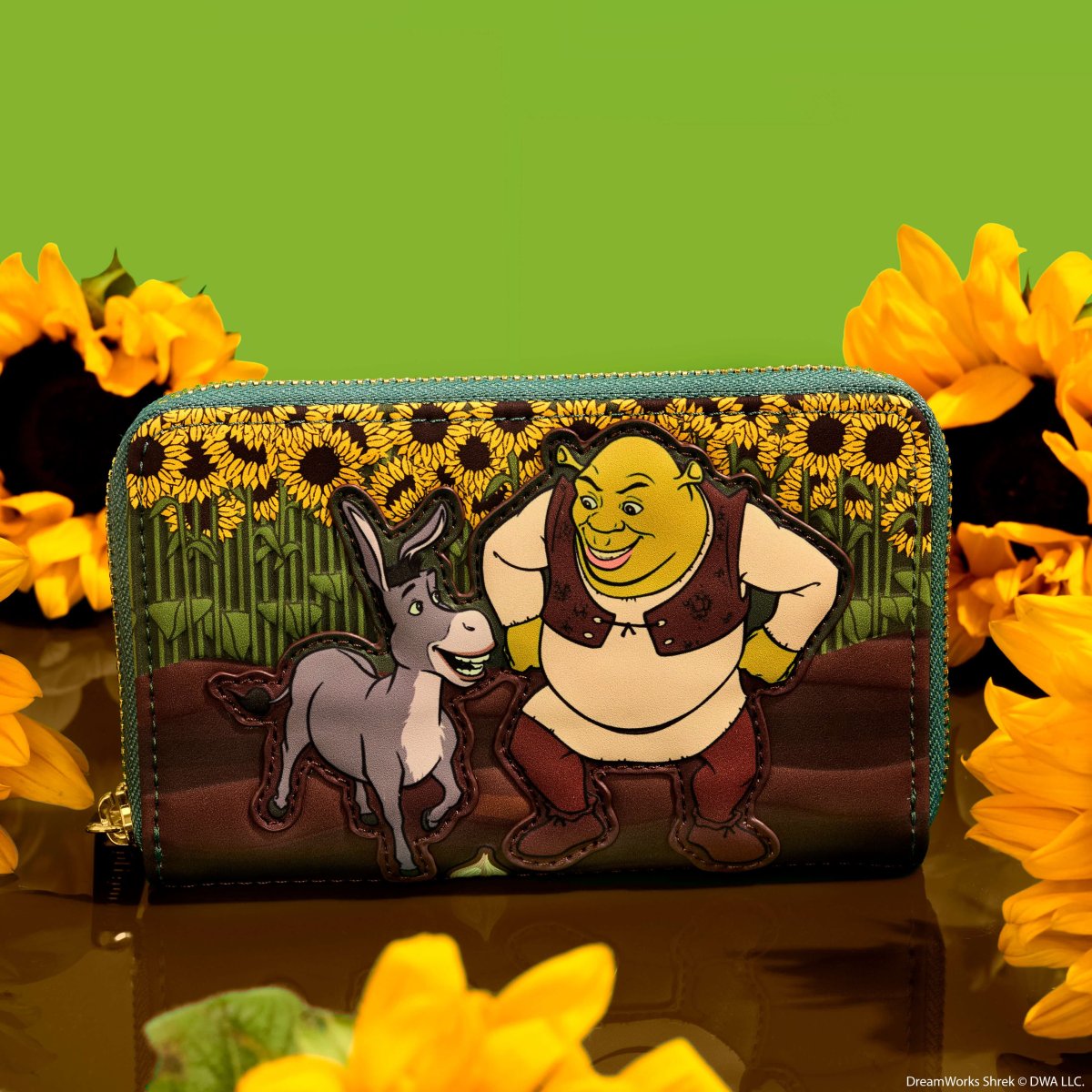 Shrek & Donkey Sunflower Field Zip Around Wallet - Figurine Wallets Shrek - vue 2
