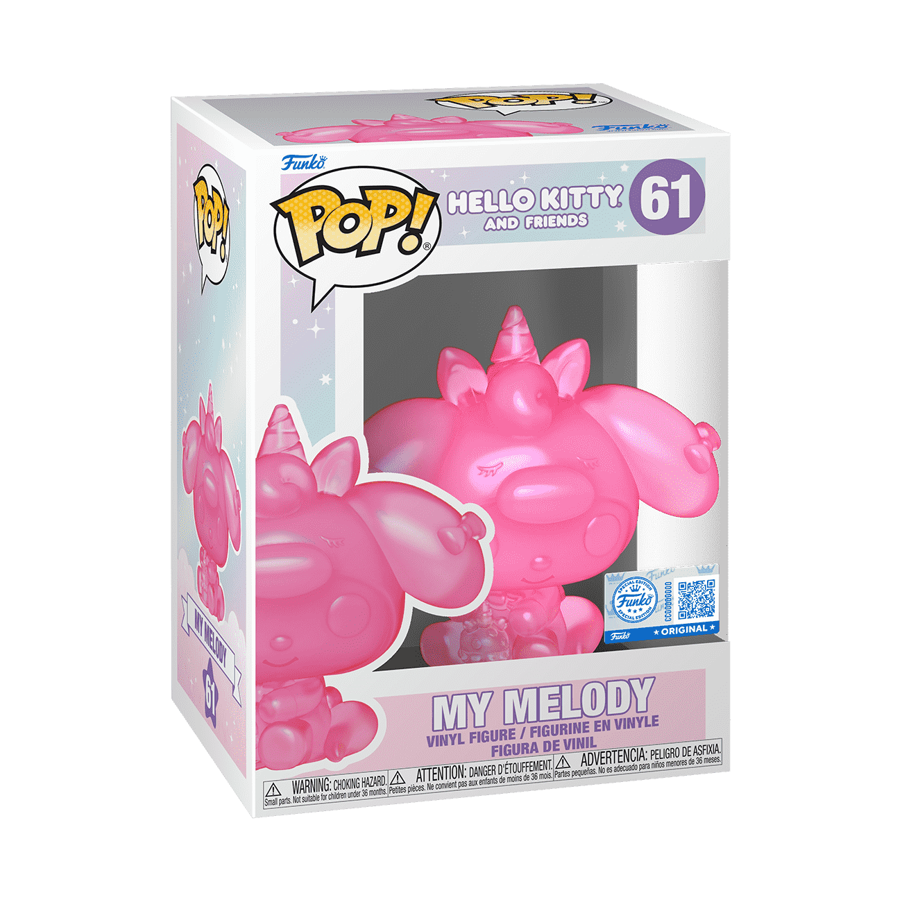 Pop! My Melody (Translucent Pink) - Figurine Pop! Sanrio - vue 3