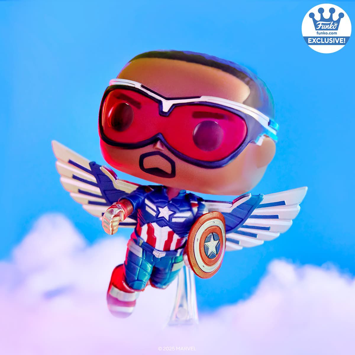 Pop! Captain America (Sam Wilson) (Flying) - Figurine Pop! Marvel - vue 2