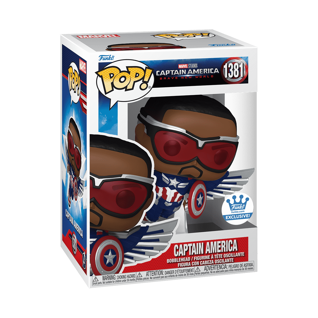 Pop! Captain America (Sam Wilson) (Flying) - Figurine Pop! Marvel - vue 3