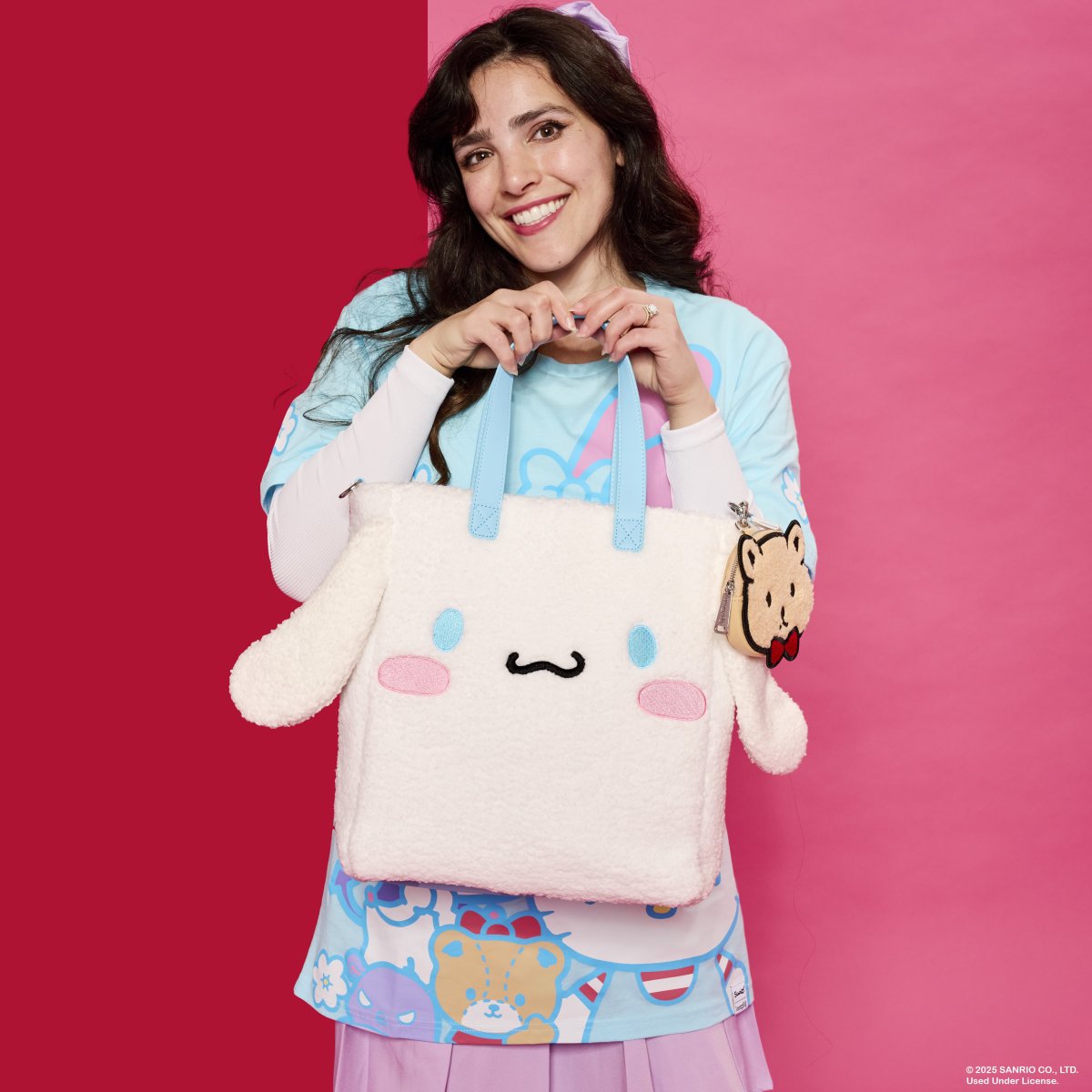 Sanrio Cinnamoroll Cosplay Sherpa Tote Crossbody Bag With Coin Bag - Figurine Bags Sanrio - vue 2
