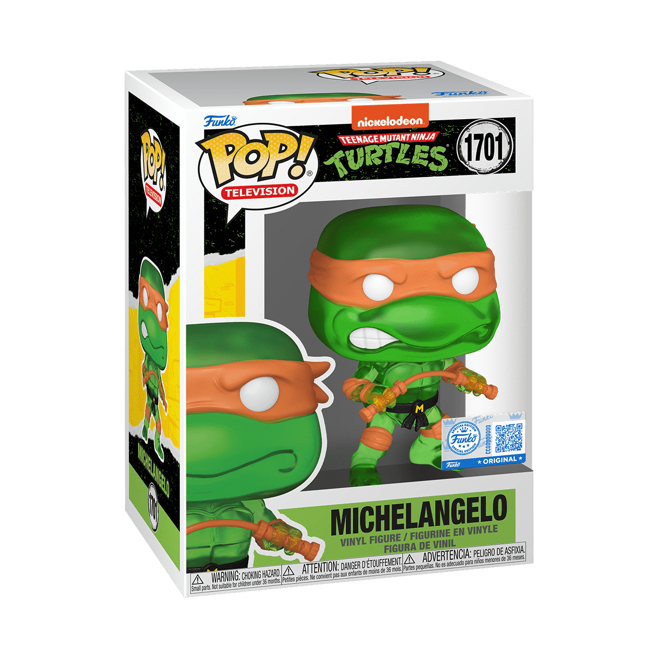 Pop! Michelangelo (Translucent Green) - Figurine Pop! Teenage Mutant Ninja Turtles - vue 3