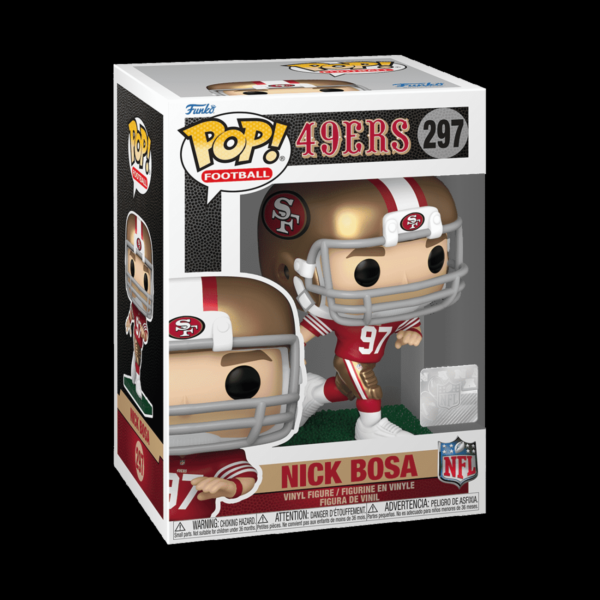 Pop! Nick Bosa (Running) (Red & Gold Uniform) - Figurine Pop! NFL - vue 2