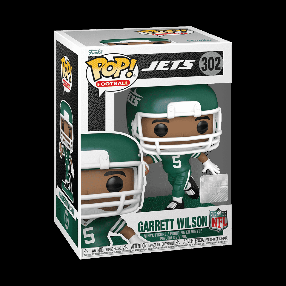 Pop! Garrett Wilson (Green and White Uniform) - Figurine Pop! NFL - vue 2