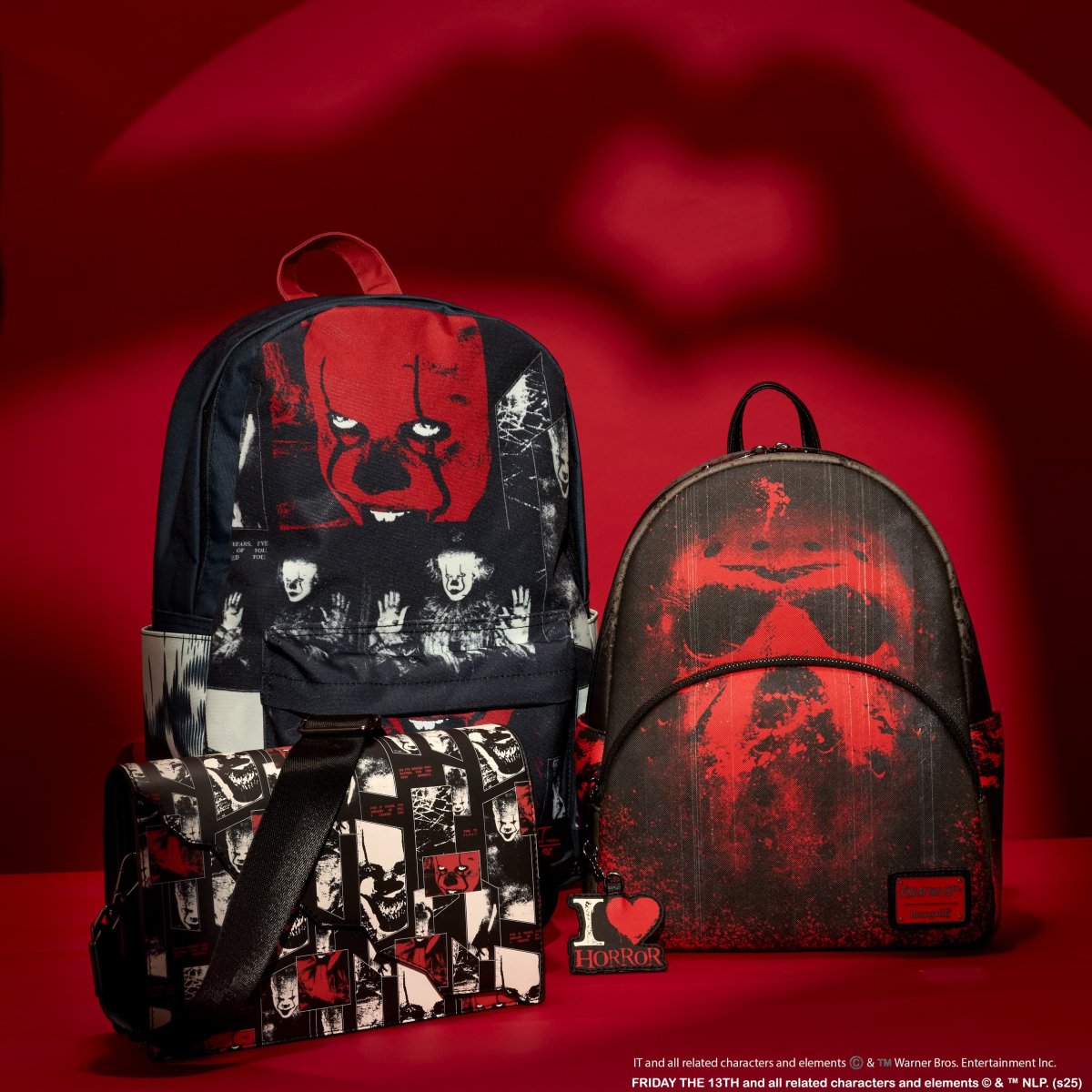 I Heart Horror It Pennywise Glow Nylon Full-Size Backpack - Figurine Bags IT - vue 3