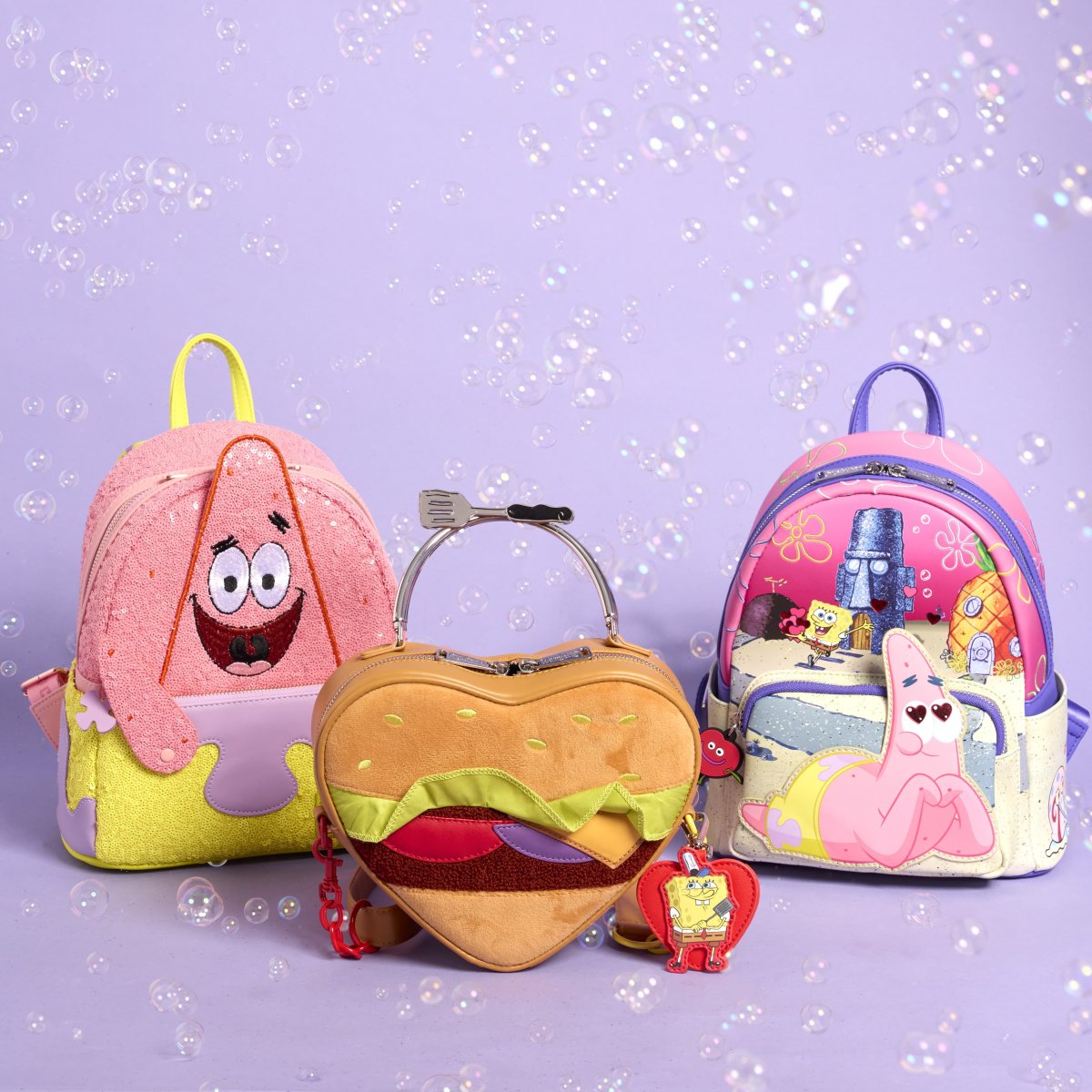 Limited Edition SpongeBob SquarePants Patrick Star Sequin Cosplay Mini Backpack - Figurine Bags Nickelodeon - vue 3