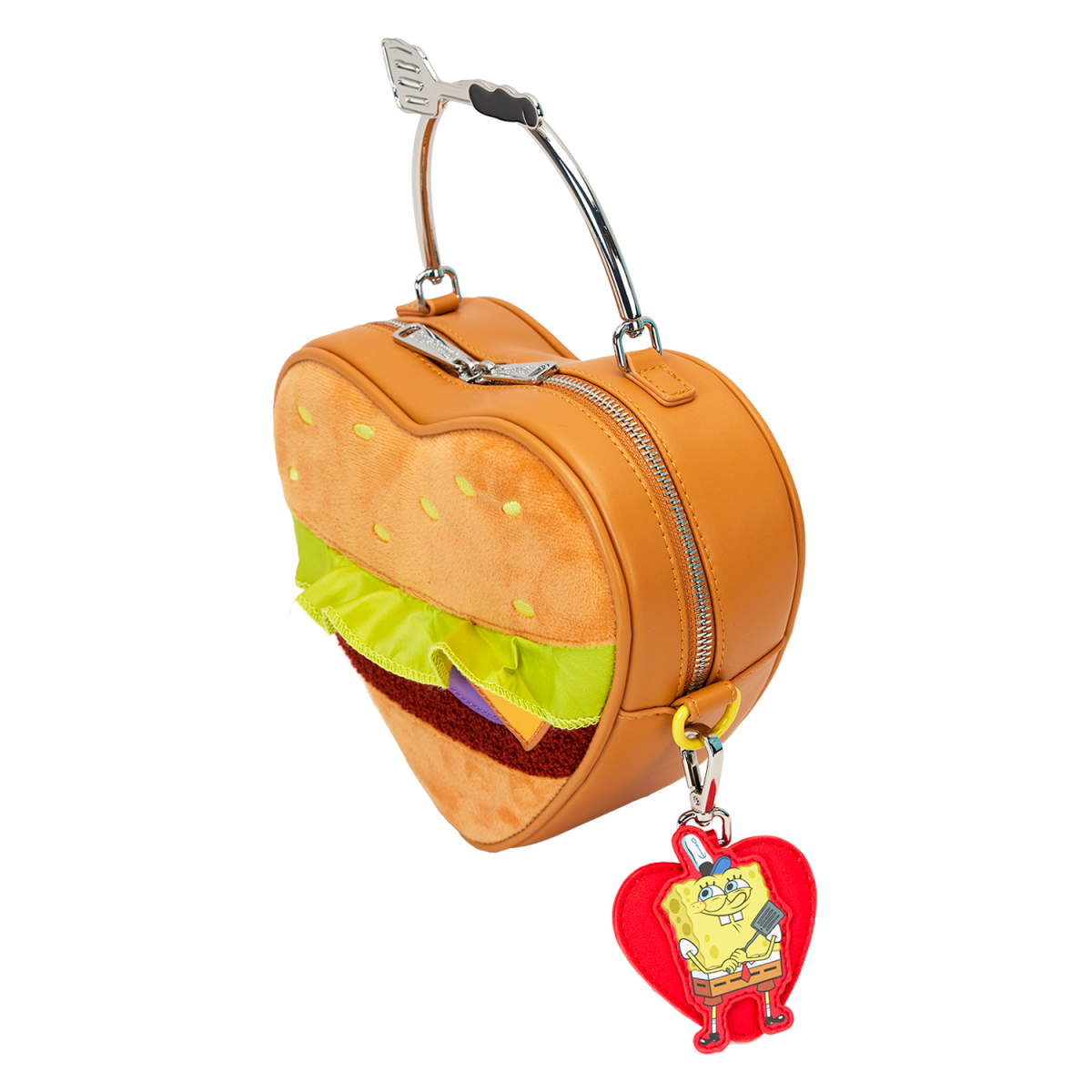 SpongeBob SquarePants Krabby Patty Plush Heart Figural Crossbody Bag - Figurine Bags Nickelodeon - vue 4