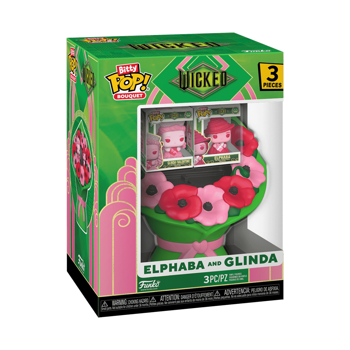 Bitty Pop! Bouquet Elphaba & Glinda (Valentine) - Figurine Bitty Pop! Wicked - vue 3