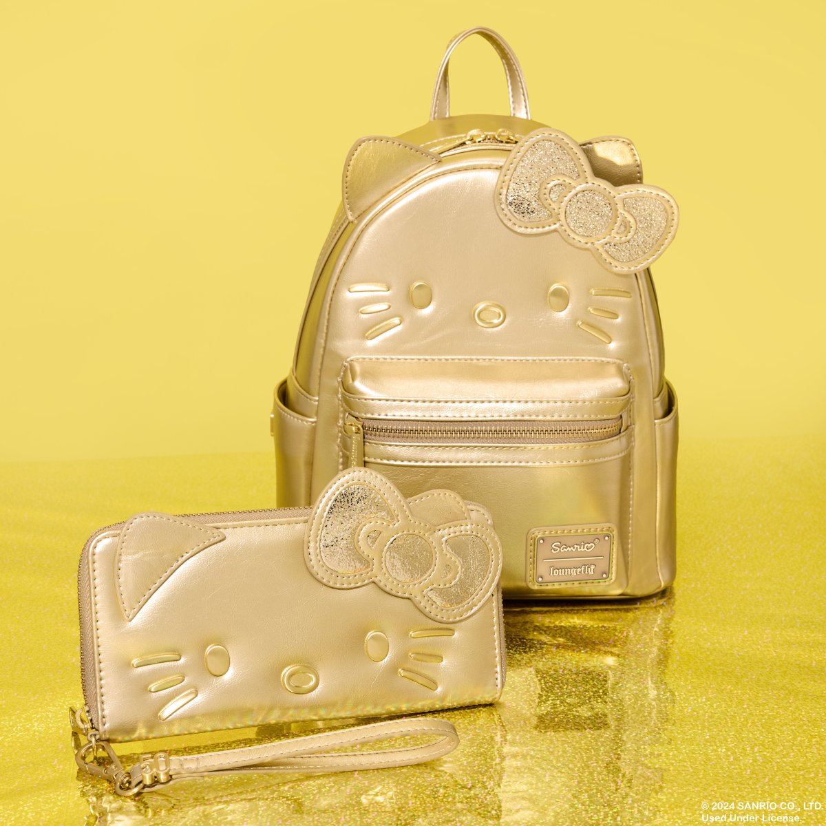 Limited Edition Sanrio Hello Kitty 50th Anniversary Gold Mini Backpack - Figurine Bags Sanrio - vue 3