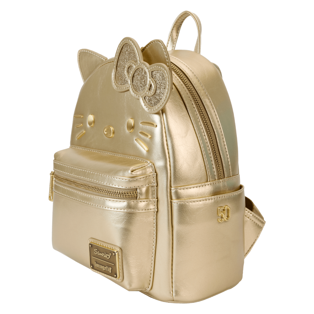 Limited Edition Sanrio Hello Kitty 50th Anniversary Gold Mini Backpack - Figurine Bags Sanrio - vue 4
