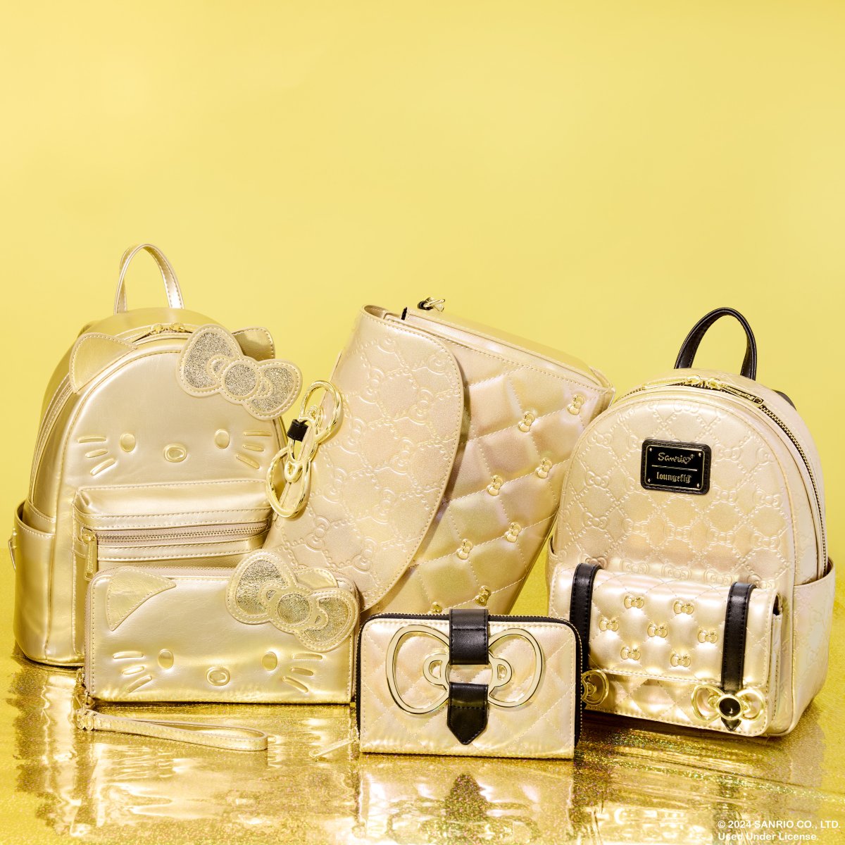 Sanrio Hello Kitty 50th Anniversary Metallic Gold Mini Backpack - Figurine Bags Sanrio - vue 3