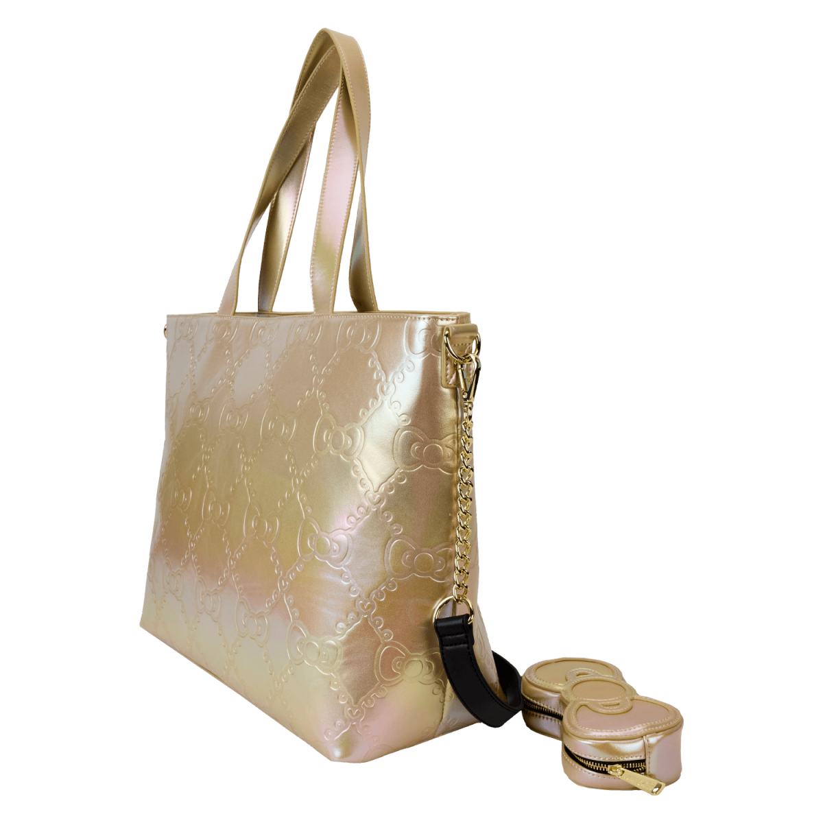 Sanrio Hello Kitty 50th Anniversary Metallic Gold Tote Crossbody Bag With Coin Bag - Figurine Bags Sanrio - vue 3