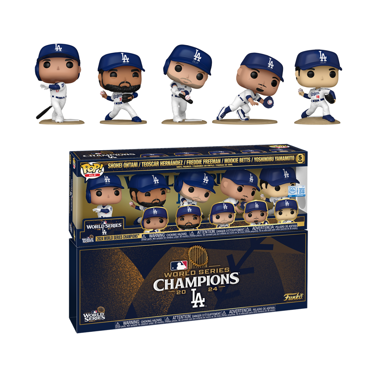 Pop! Los Angeles Dodgers 2024 MLB World Series Champions 5-Pack - Figurine Pop! MLB - vue 3