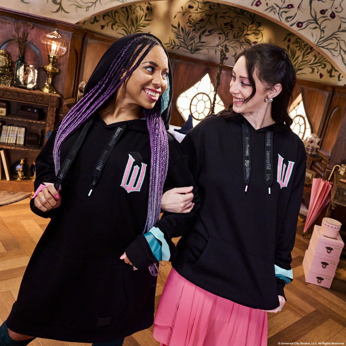 Wicked Elphaba & Glinda Split Unisex Hoodie - Figurine Apparel Wicked - vue 2