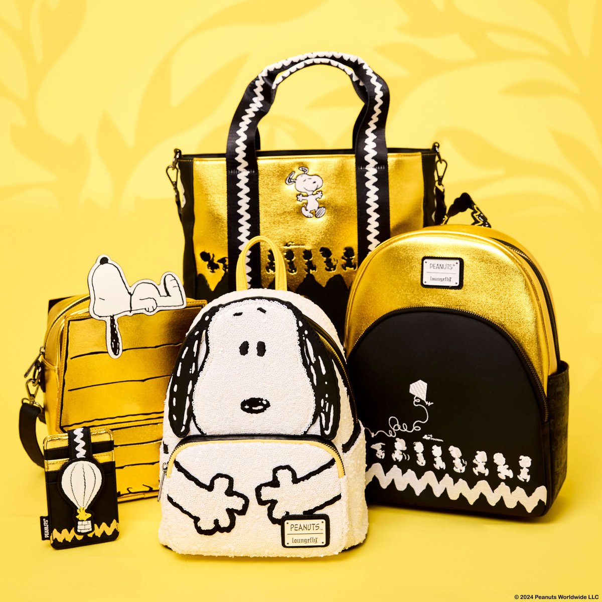 Peanuts 75th Anniversary Snoopy & Gang Tote Crossbody Bag With Coin Bag - Figurine Bags Peanuts - vue 3