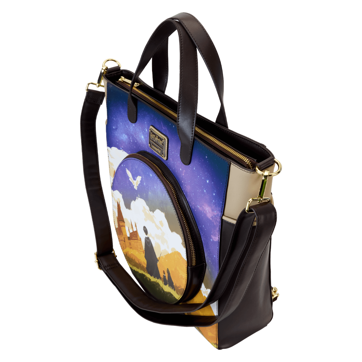 Harry Potter Hogwarts Starry Sky Convertible Backpack & Tote Crossbody Bag - Figurine Bags Harry Potter - vue 5