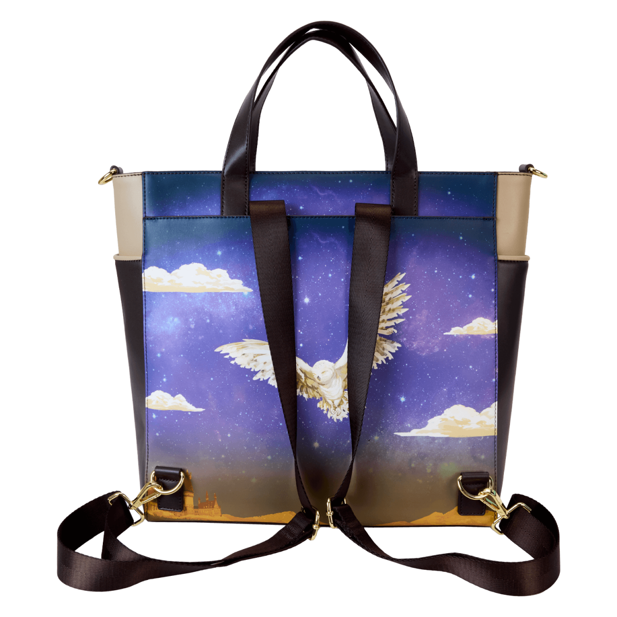 Harry Potter Hogwarts Starry Sky Convertible Backpack & Tote Crossbody Bag - Figurine Bags Harry Potter - vue 6