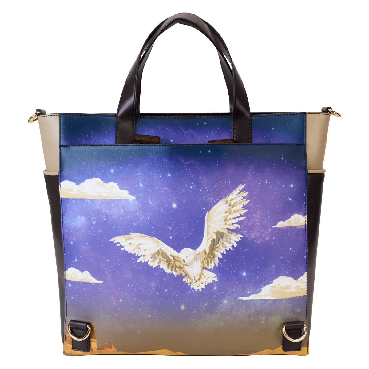 Harry Potter Hogwarts Starry Sky Convertible Backpack & Tote Crossbody Bag - Figurine Bags Harry Potter - vue 7