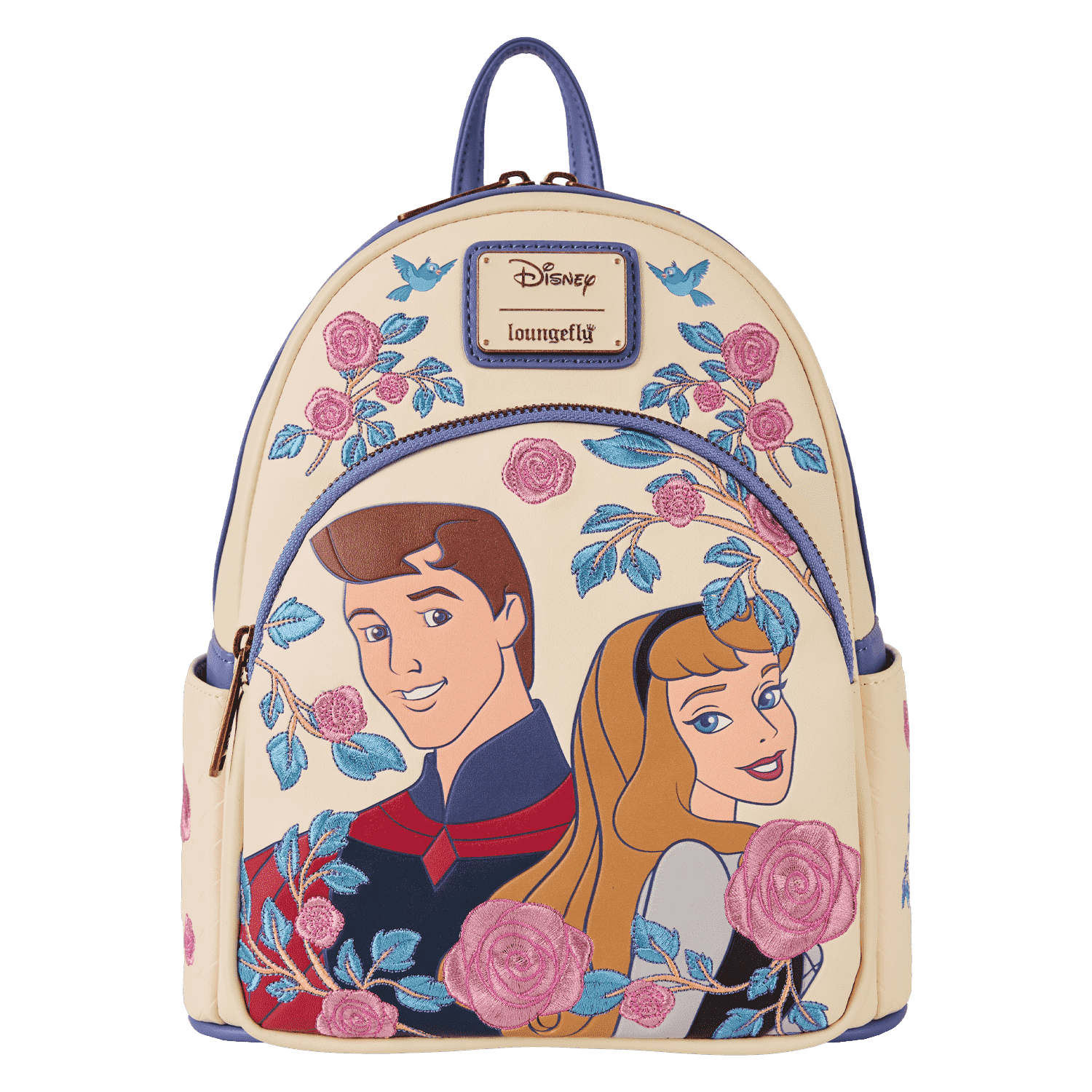 Sleeping Beauty Princess Aurora & Prince Phillip Floral Mini Backpack - Figurine Bags