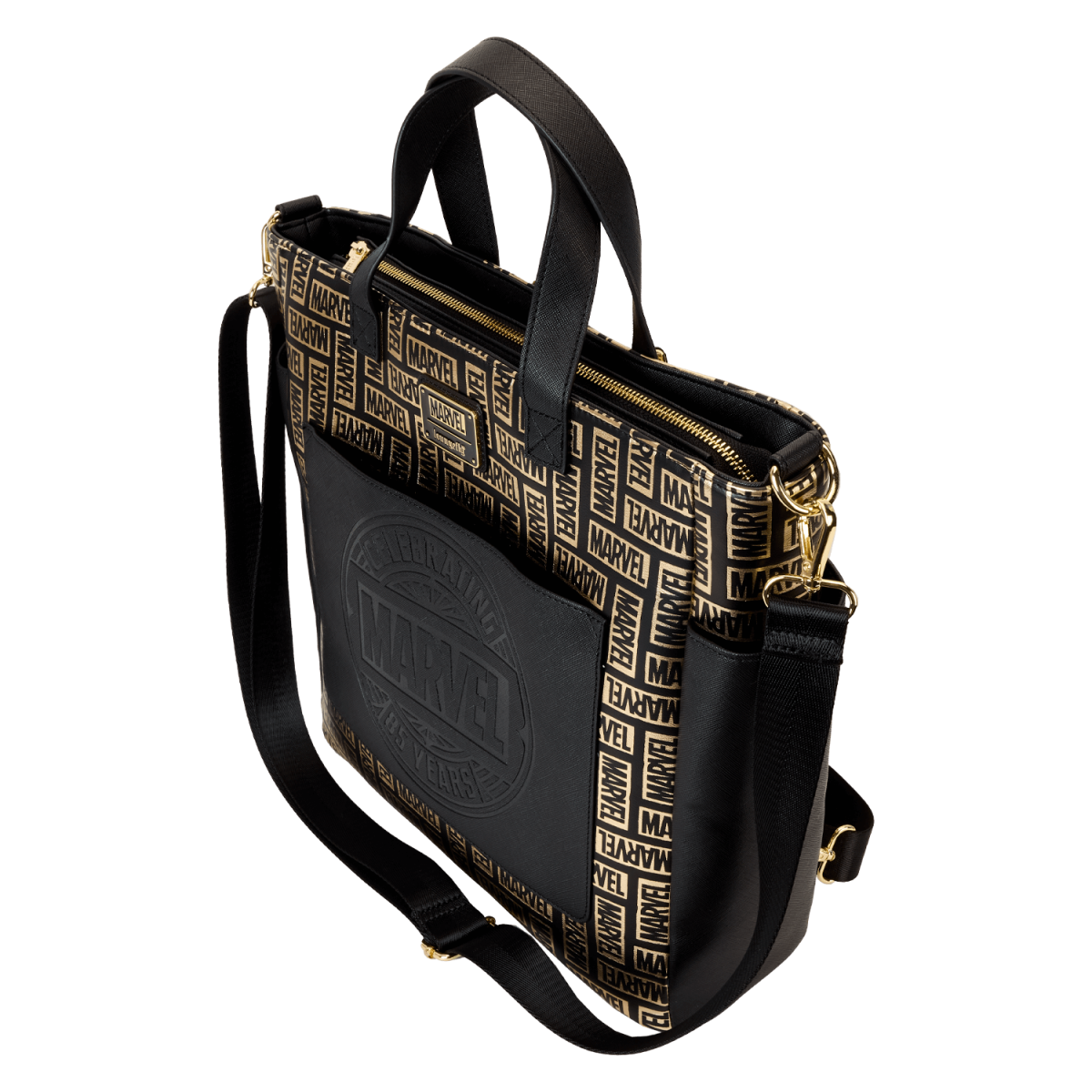 Marvel 85th Anniversary All-Over Print Logo Convertible Backpack & Tote Crossbody Bag - Figurine Bags Marvel - vue 5