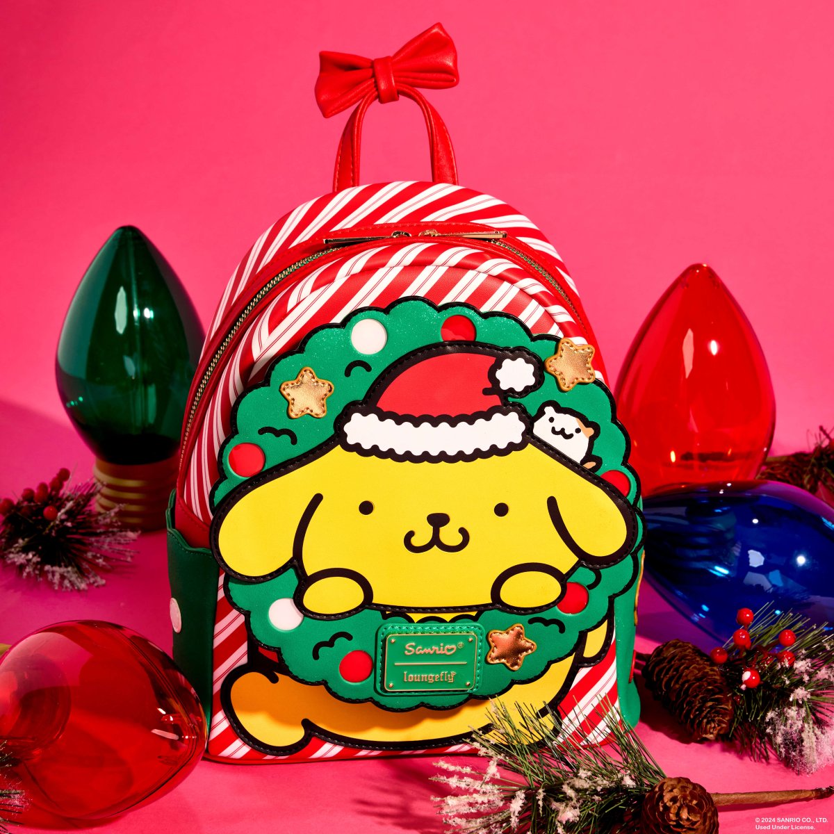 Sanrio Exclusive Pompompurin Santa Hat Light Up Mini Backpack - Figurine Bags Sanrio - vue 2