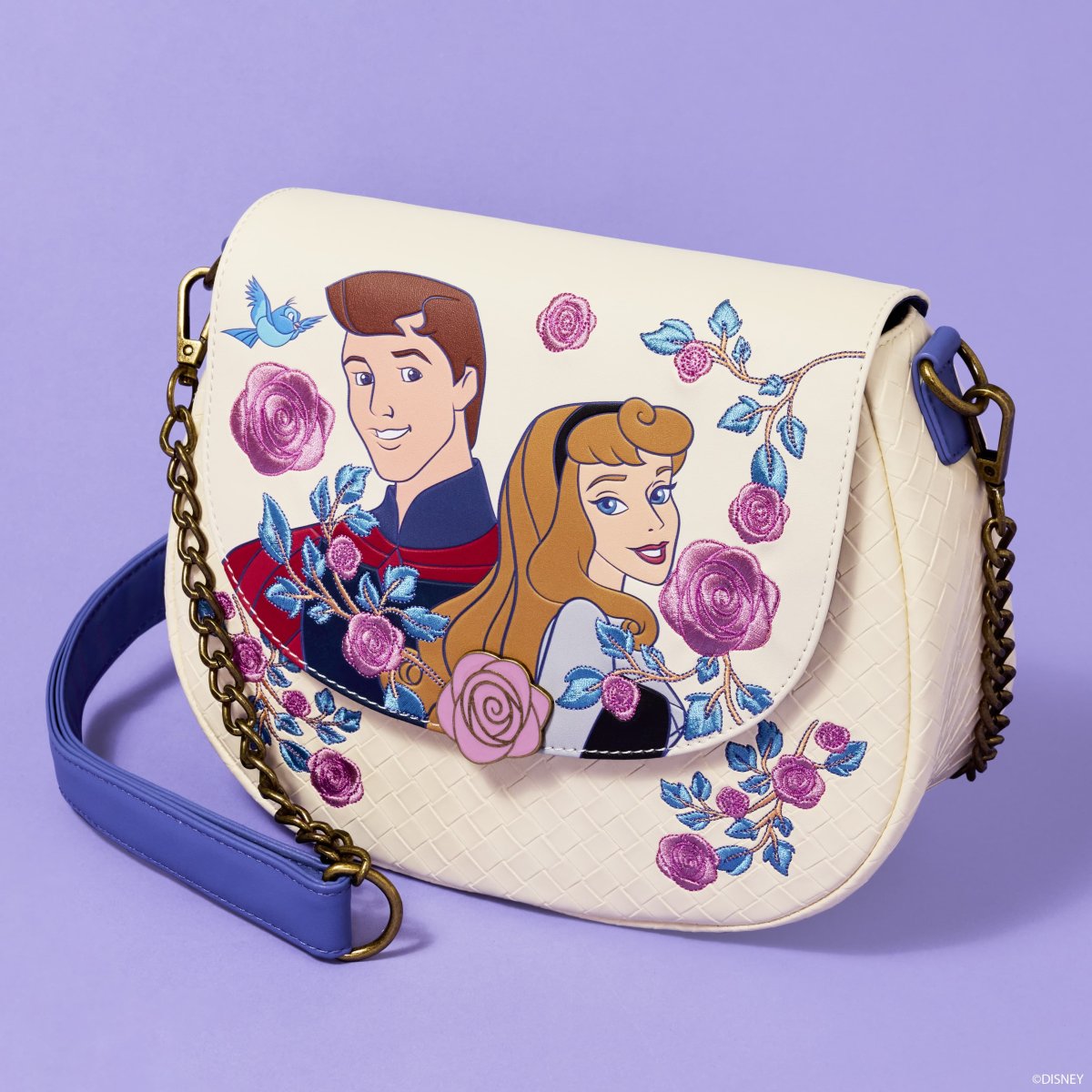 Sleeping Beauty Princess Aurora & Prince Phillip Floral Crossbody Bag - Figurine Bags Disney - vue 2