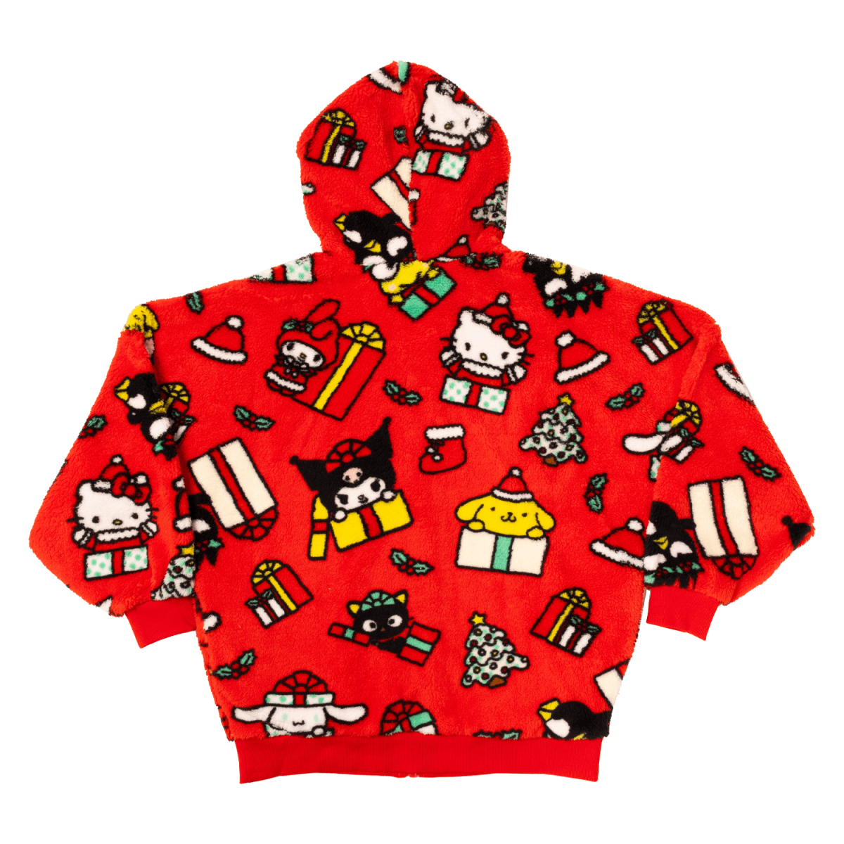Sanrio Hello Kitty & Friends Holiday Sherpa Zip Up Unisex Hoodie - Figurine Apparel Sanrio - vue 4