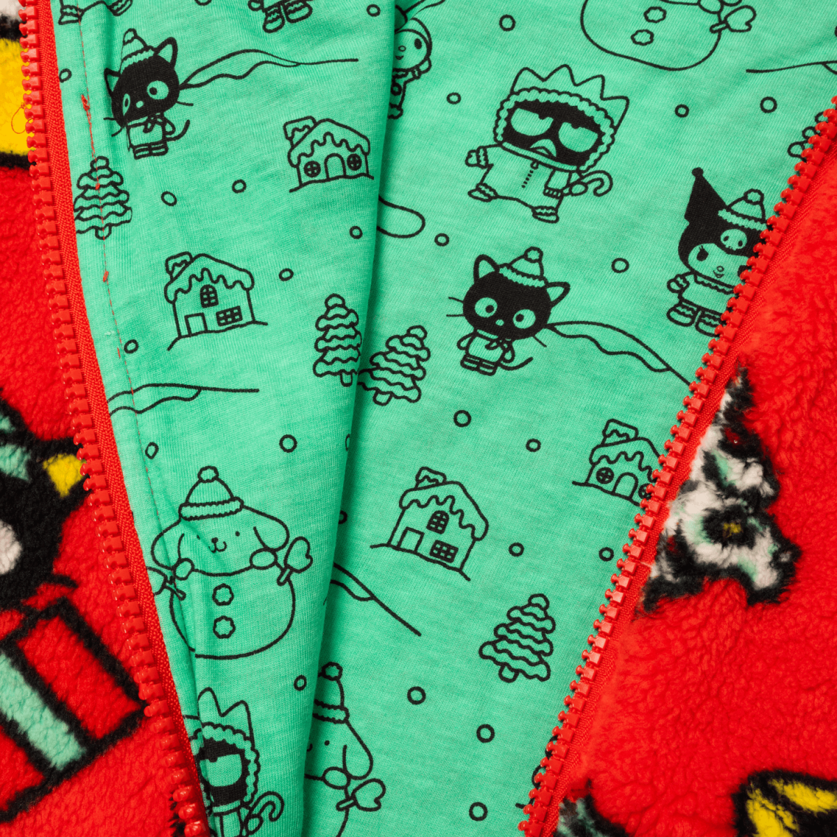 Sanrio Hello Kitty & Friends Holiday Sherpa Zip Up Unisex Hoodie - Figurine Apparel Sanrio - vue 7